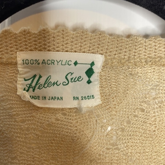 𝅺HELEN Sue Vintage Tan Cardigan Size m medium - Picture 4 of 5